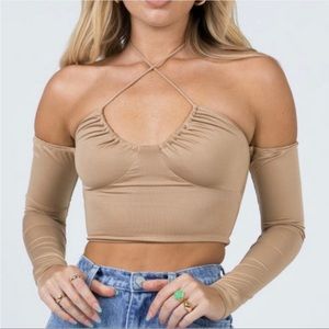 Princess Polly - St Eden Brown Crop Top - NWT size 2